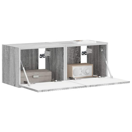 TV Vägghylla 2 pcs Grå Sonoma 39 x 31 x 29,5 cm Konstruerat trä