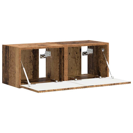 TV Vägghylla Väggmonterad 2 pcs Gammalt trä 39 x 31 x 29,5 cm