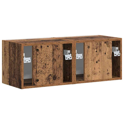 TV Vägghylla Väggmonterad 2 pcs Gammalt trä 39 x 31 x 29,5 cm