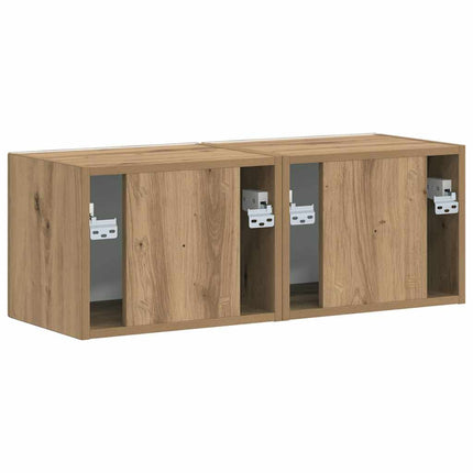 TV Vägghylla 2 pcs Artisan Ek 39 x 31 x 29,5 cm Konstruerat trä