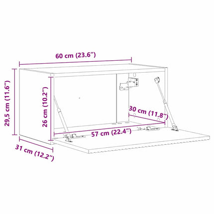 TV Vägghylla 60 x 31 x 29,5 cm Vit Konstruerat trä