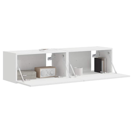 TV Vägghylla 2 pcs Vit 60 x 31 x 29,5 cm Konstruerat trä