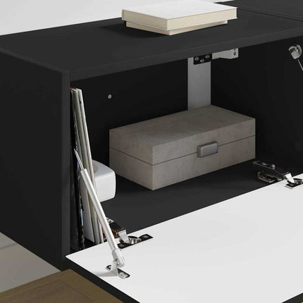 TV Vägghylla 2 pcs Svart 60 x 31 x 29,5 cm Konstruerat trä