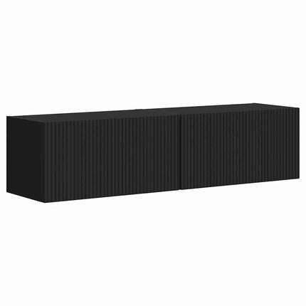 TV Vägghylla 2 pcs Svart 60 x 31 x 29,5 cm Konstruerat trä