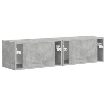 TV Vägghylla 2 pcs Betong 60 x 31 x 29,5 cm Konstruerat trä