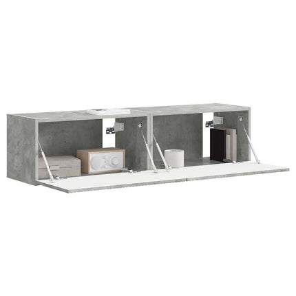 TV Vägghylla 2 pcs Betong 60 x 31 x 29,5 cm Konstruerat trä