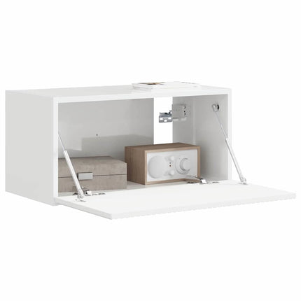 TV Vägghylla Glansig Vit 60 x 31 x 29,5 cm Konstruerat trä