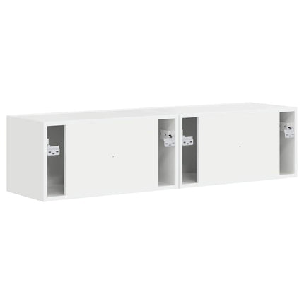 TV Vägghylla Väggmonterad 2 pcs Glansig Vit 60 x 31 x 29,5 cm
