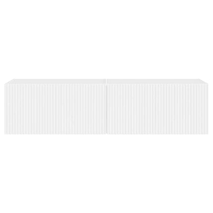 TV Vägghylla Väggmonterad 2 pcs Glansig Vit 60 x 31 x 29,5 cm