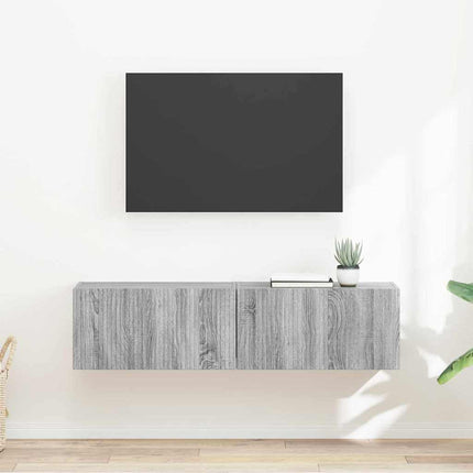TV Vägghylla 2 pcs Grå Sonoma 60 x 31 x 29,5 cm Konstruerat trä