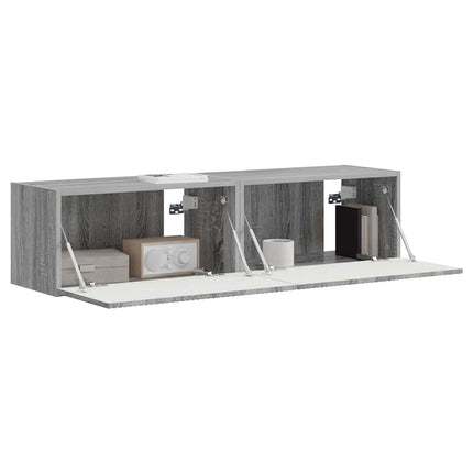TV Vägghylla 2 pcs Grå Sonoma 60 x 31 x 29,5 cm Konstruerat trä