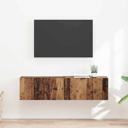 TV Vägghylla Väggmonterad 2 pcs Gammalt trä 60 x 31 x 29,5 cm