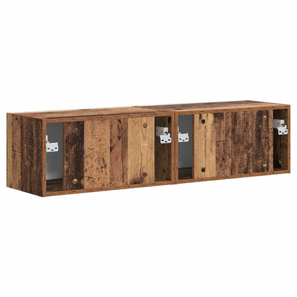 TV Vägghylla Väggmonterad 2 pcs Gammalt trä 60 x 31 x 29,5 cm