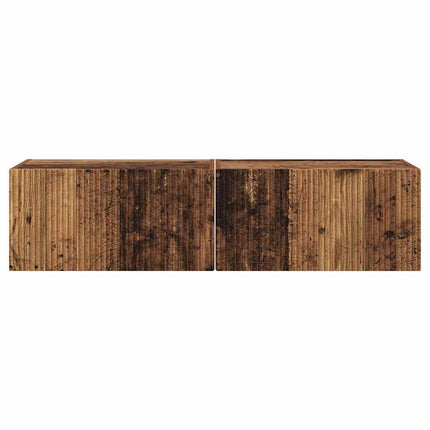 TV Vägghylla Väggmonterad 2 pcs Gammalt trä 60 x 31 x 29,5 cm