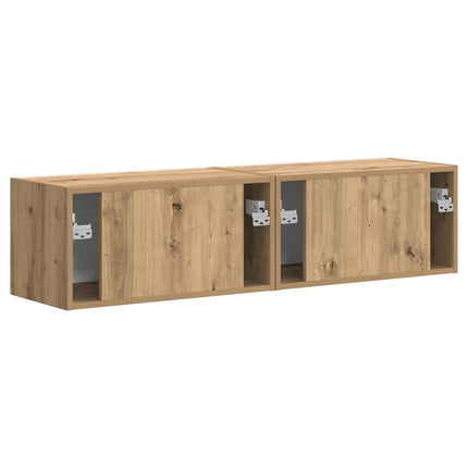 TV Vägghylla 2 pcs Artisan Ek 60 x 31 x 29,5 cm Konstruerat trä