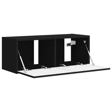 TV Vägghylla Svart 78,5 x 31 x 29,5 cm Konstruerat trä