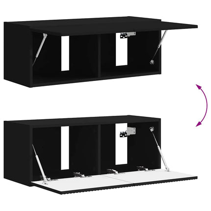 TV Vägghylla Svart 78,5 x 31 x 29,5 cm Konstruerat trä