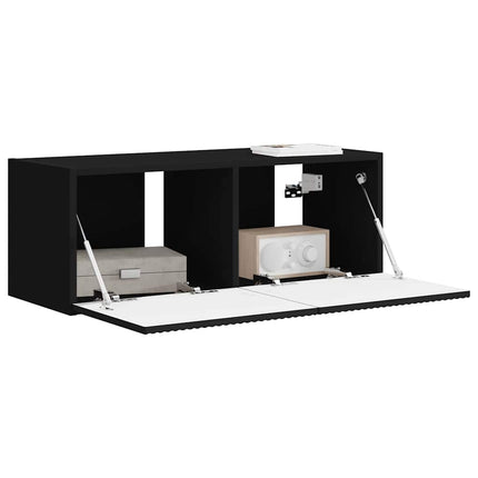 TV Vägghylla Svart 78,5 x 31 x 29,5 cm Konstruerat trä