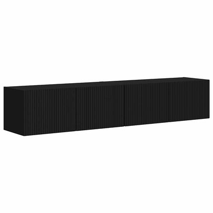 TV Vägghylla 2 pcs Svart 78,5 x 31 x 29,5 cm Konstruerat trä