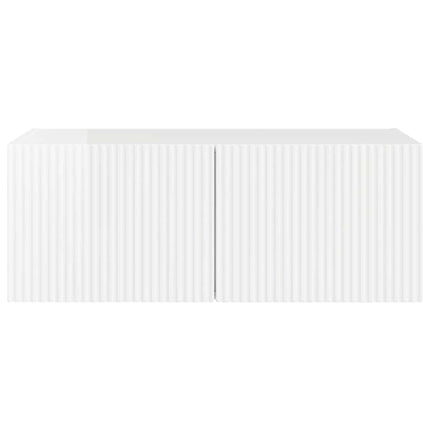 TV Vägghylla 78,5 x 31 x 29,5 cm Glansig Vit Konstruerat trä