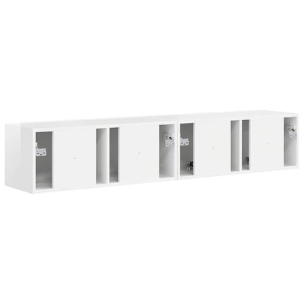 TV Vägghylla Väggmonterad 2 pcs Glansig Vit 78,5 x 31 x 29,5 cm