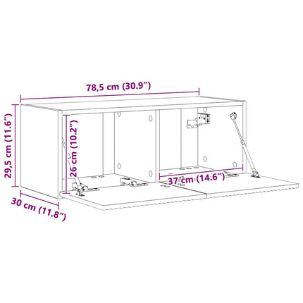 TV Vägghylla 78,5 x 31 x 29,5 cm Rökt ek Konstruerat trä