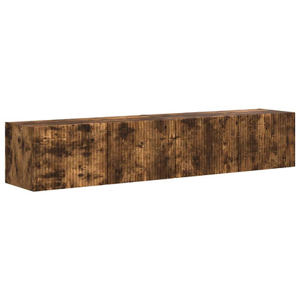 TV Vägghylla 2 pcs Rökt ek 78,5 x 31 x 29,5 cm Konstruerat trä