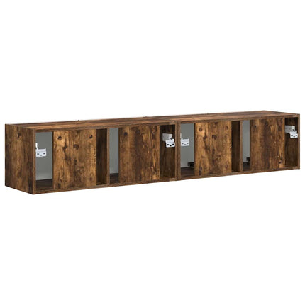 TV Vägghylla 2 pcs Rökt ek 78,5 x 31 x 29,5 cm Konstruerat trä