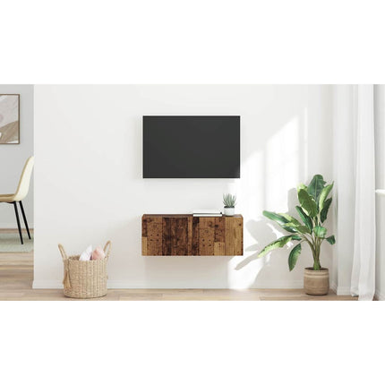 TV Vägghylla 78,5 x 31 x 29,5 cm Gammalt trä Konstruerat trä