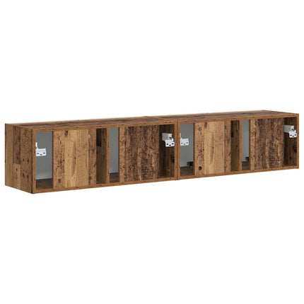 TV Vägghylla Väggmonterad 2 pcs Gammalt trä 78,5 x 31 x 29,5 cm