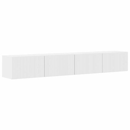 TV Vägghylla Väggmonterad 2 pcs Glansig Vit 98 x 31 x 29,5 cm