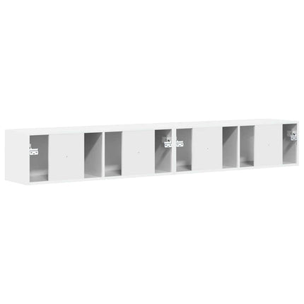 TV Vägghylla Väggmonterad 2 pcs Glansig Vit 98 x 31 x 29,5 cm