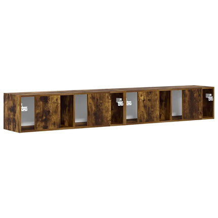 TV Vägghylla 2 pcs Rökt ek 98 x 31 x 29,5 cm Konstruerat trä