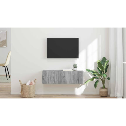 TV Vägghylla 98 x 31 x 29,5 cm Grå Sonoma Konstruerat trä