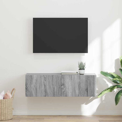 TV Vägghylla Grå Sonoma 98 x 31 x 29,5 cm Konstruerat trä