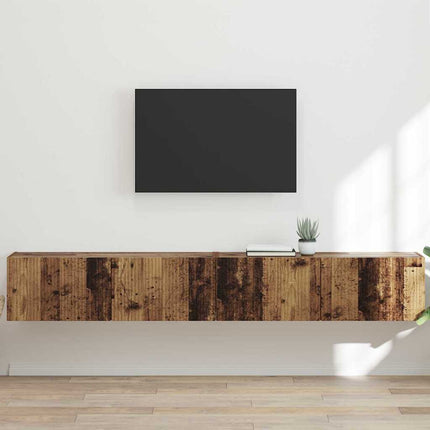 TV Vägghylla Väggmonterad 2 pcs Gammalt trä 98 x 31 x 29,5 cm