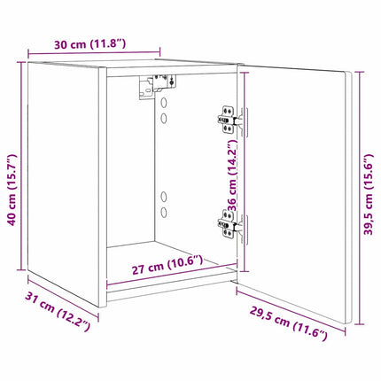 TV Vägghylla 30 x 31 x 40 cm Vit Konstruerat trä