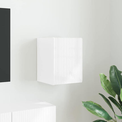 TV Vägghylla Glansig Vit 30 x 31 x 40 cm Konstruerat trä