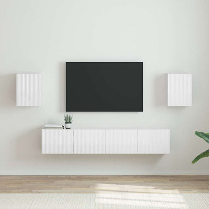 TV Vägghylla 2 pcs Glansig Vit 30 x 31 x 40 cm Konstruerat trä