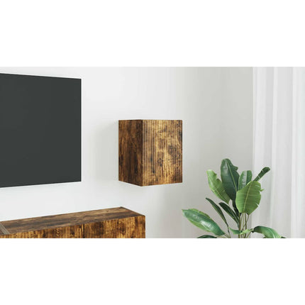 TV Vägghylla 30 x 31 x 40 cm Rökt ek Konstruerat trä