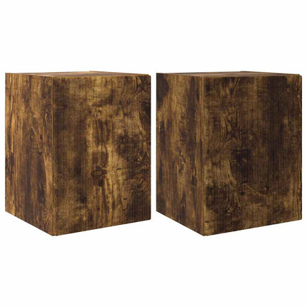 TV Vägghylla 2 pcs Rökt ek 30 x 31 x 40 cm Konstruerat trä