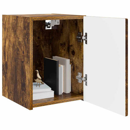 TV Vägghylla 2 pcs Rökt ek 30 x 31 x 40 cm Konstruerat trä