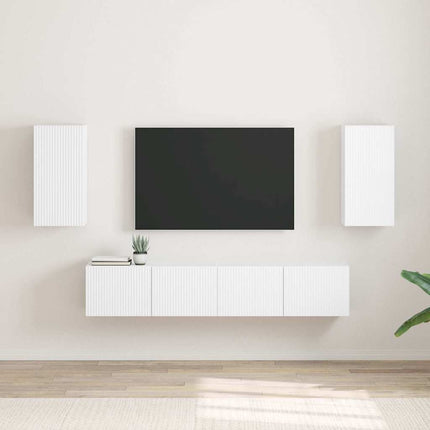 TV Vägghylla 2 pcs Vit 30 x 31 x 60 cm Konstruerat trä