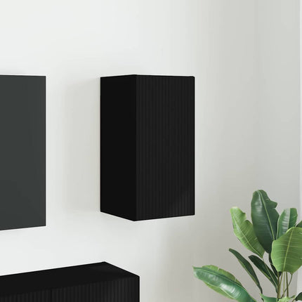 TV Vägghylla Väggmonterad Svart 30 x 31 x 60 cm Konstruerat trä
