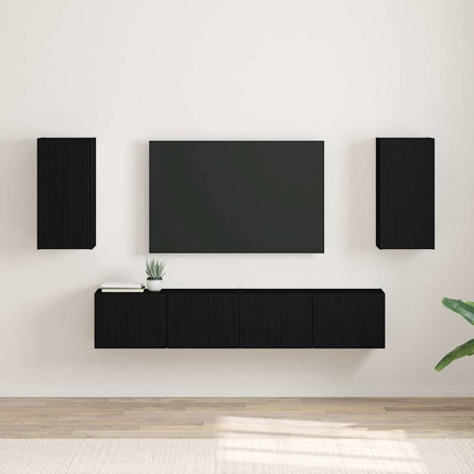 TV Vägghylla 2 pcs Svart 30 x 31 x 60 cm Konstruerat trä