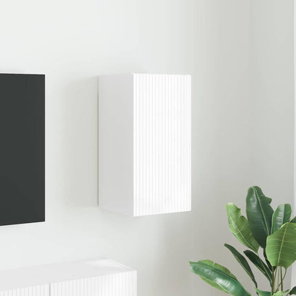 TV Vägghylla Glansig Vit 30 x 31 x 60 cm Konstruerat trä