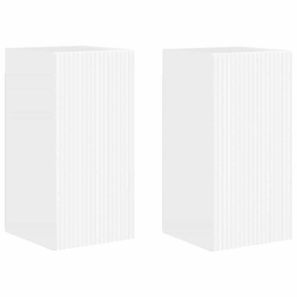 TV Vägghylla 2 pcs Glansig Vit 30 x 31 x 60 cm Konstruerat trä