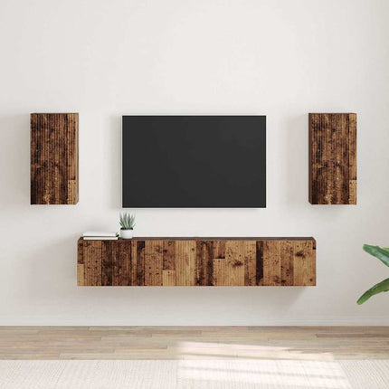 TV Vägghylla 2 pcs Gammalt trä 30 x 31 x 60 cm Konstruerat trä