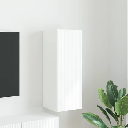 TV Vägghylla Väggmonterad Vit 30 x 31 x 80 cm Konstruerat trä