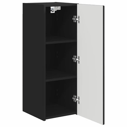 TV Vägghylla 2 pcs Svart 30 x 31 x 80 cm Konstruerat trä